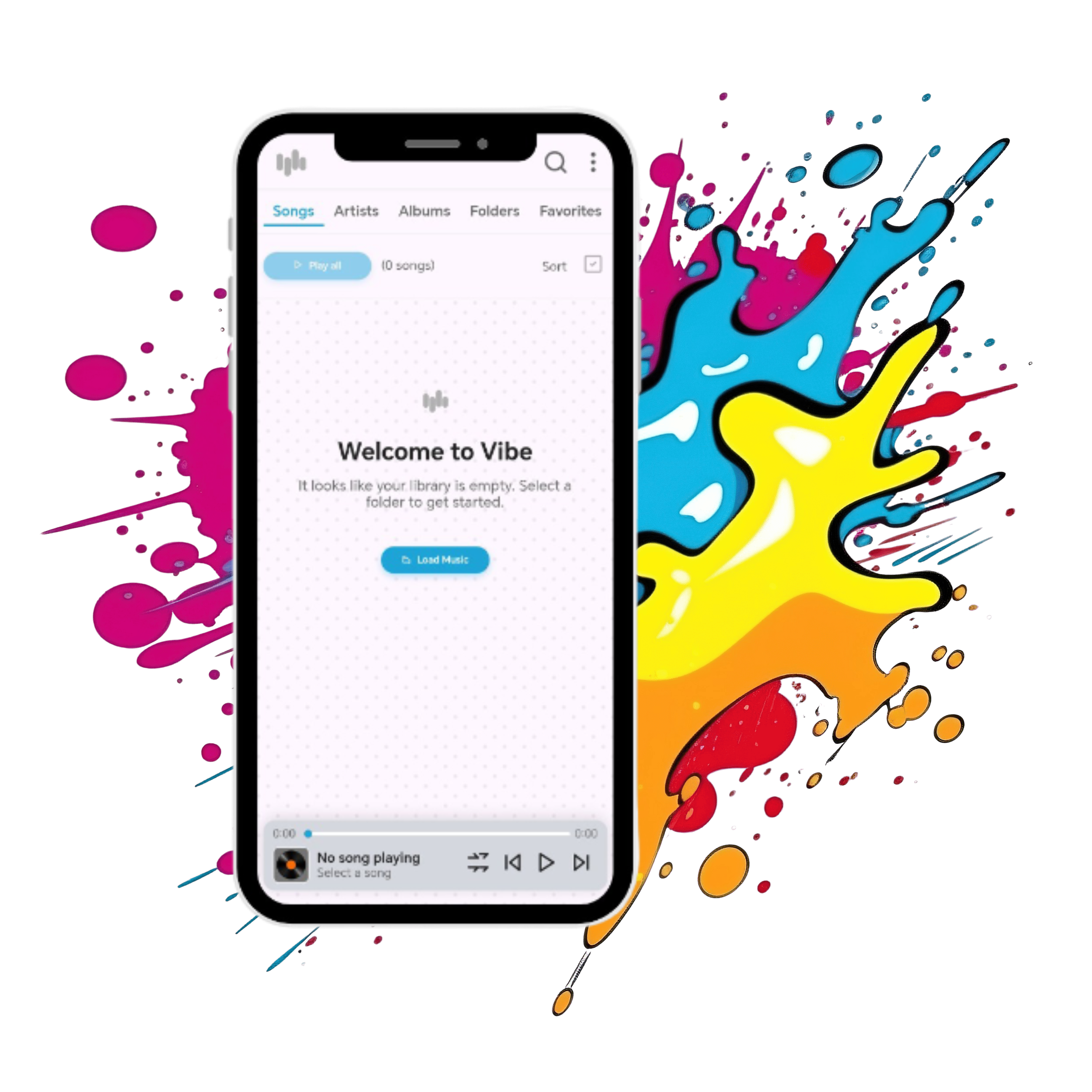 App interface showing the main player screen